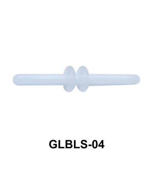 Glass Barbell with Two Trasparent Silicon Ring Outer GLBLS-04